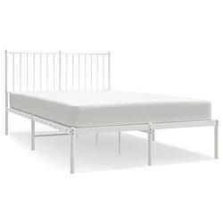 Foto van The living store klassieke bedframe - metaal - wit - 196 x 125 x 90.5 cm - robuust en comfortabel