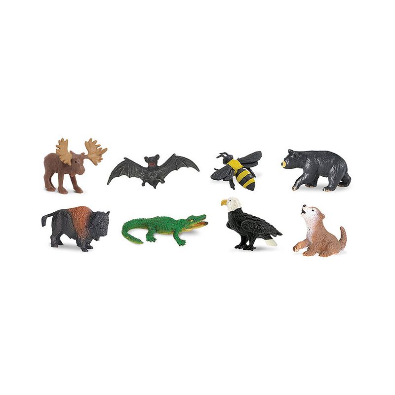 Foto van Safari mini-figuren good luck amerikaanse dieren 2 cm 8 stuks