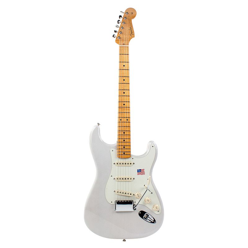 Foto van Fender eric johnson stratocaster white blonde mn