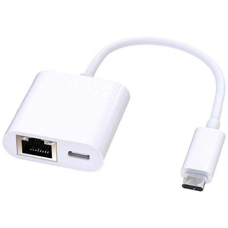 Foto van Roline usb 3.2 gen 2 (usb 3.1 gen 2) converter [1x usb-c stekker - 1x usb-c bus, rj45-bus] 12021100