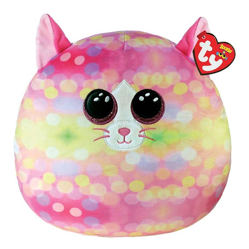 Foto van Ty squish a boo - sonny pink cat - knuffel - 31 cm