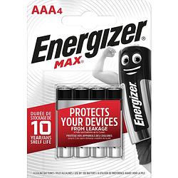 Foto van Energizer batterijen max aaa, blister van 4 stuks