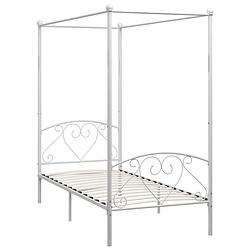 Foto van The living store hemelbedframe - metalen - 209 x 107.5 x 198 cm - wit