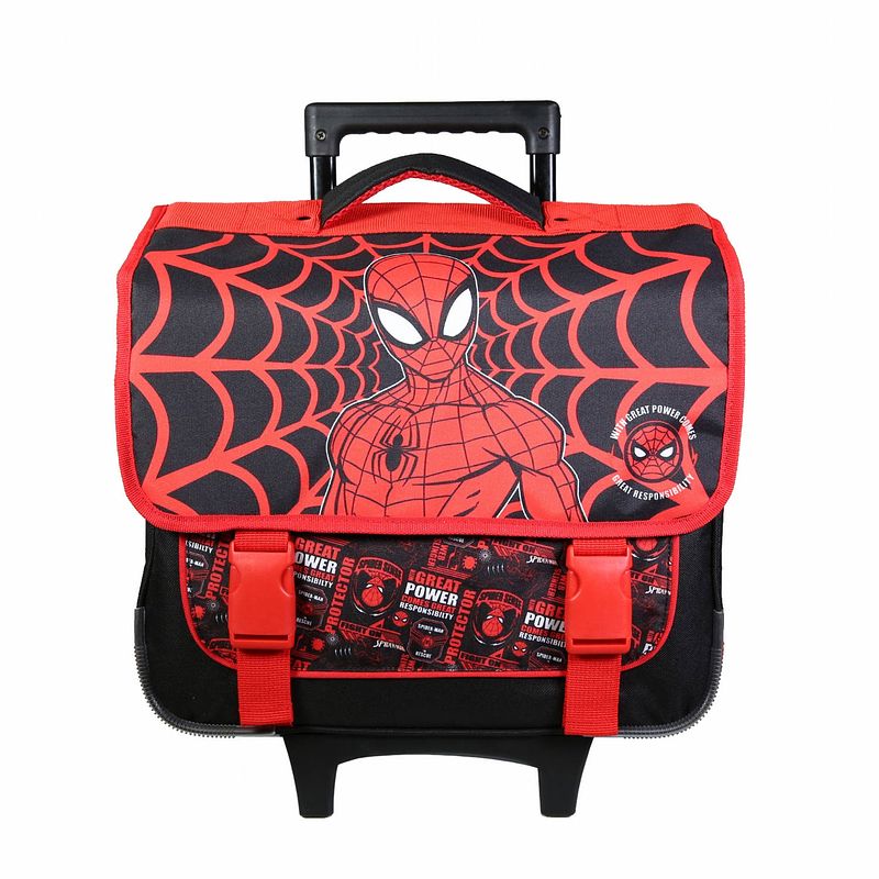 Foto van Marve spiderman schooltas rugzak trolley 38x14x34