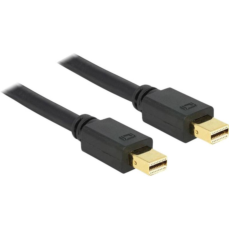 Foto van Delock mini-displayport aansluitkabel mini displayport stekker, mini displayport stekker 1.50 m zwart 83474 vergulde steekcontacten displayport-kabel