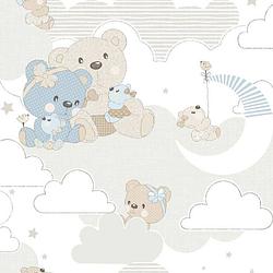 Foto van Noordwand behang mondo baby hug bears blauw en beige