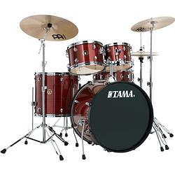 Foto van Tama rm52kh6-rds rhythm mate red stream 5d. drumstel incl. meinl bekkenset