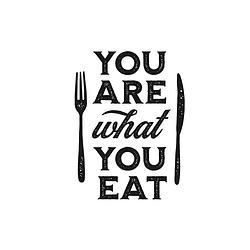 Foto van Inductiebeschermer - you are what you eat - 75x55 cm