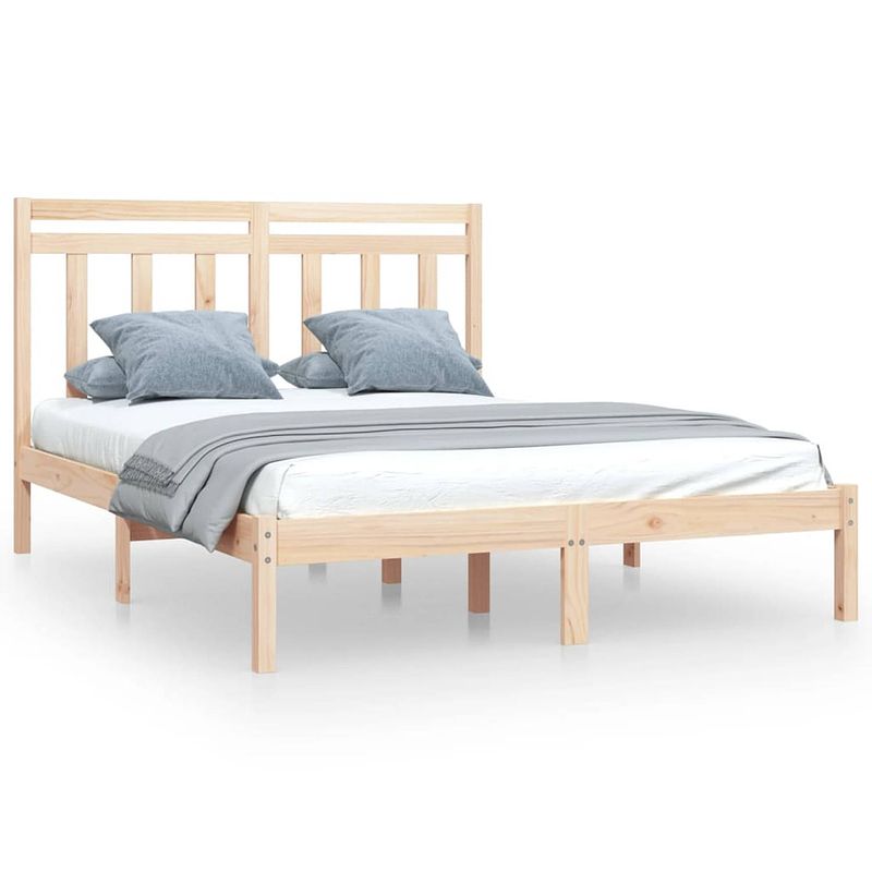 Foto van Vidaxl bedframe massief hout 135x190 cm 4ft6 double