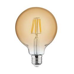 Foto van Led lamp - filament rustiek - globe - e27 fitting - 6w - warm wit 2200k
