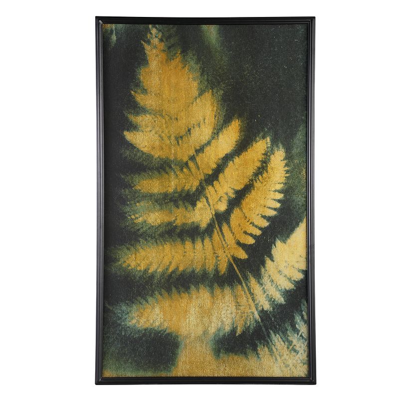 Foto van Ptmd loro black gold fern leaf wall panel rectangle