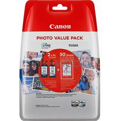 Foto van Canon pg-545xl / cl-546xl multipack met fotopapier zwart en kleur cartridge