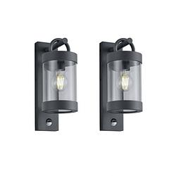 Foto van Sambesi wandlamp met bewegingssensor antraciet - 2 stuks