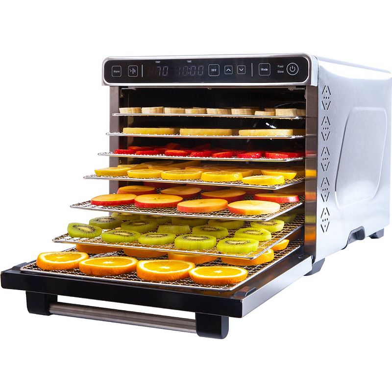 Foto van Vita5 pro 7 voedseldroger - droogoven - rvs - 24-uurs timer - led-bedieningspaneel - dehydrator - 7 laags