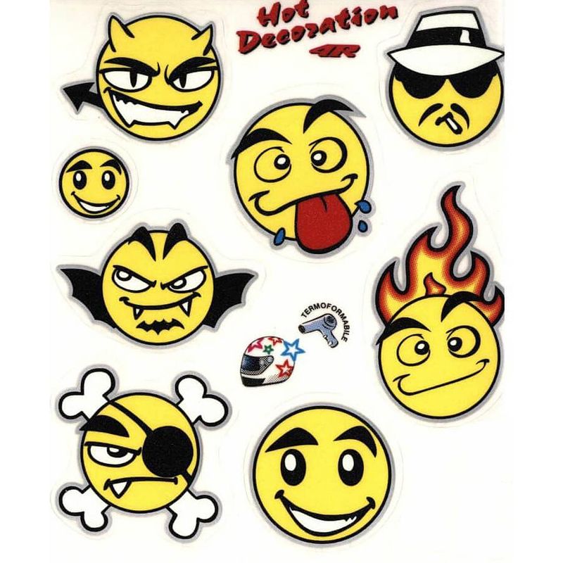 Foto van Tom fietsstickers smileys geel