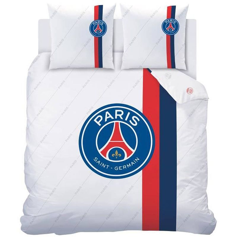 Foto van Paris saint germain dekbedovertrek retro white - lits jumeax - 240 x 220 cm - katoen