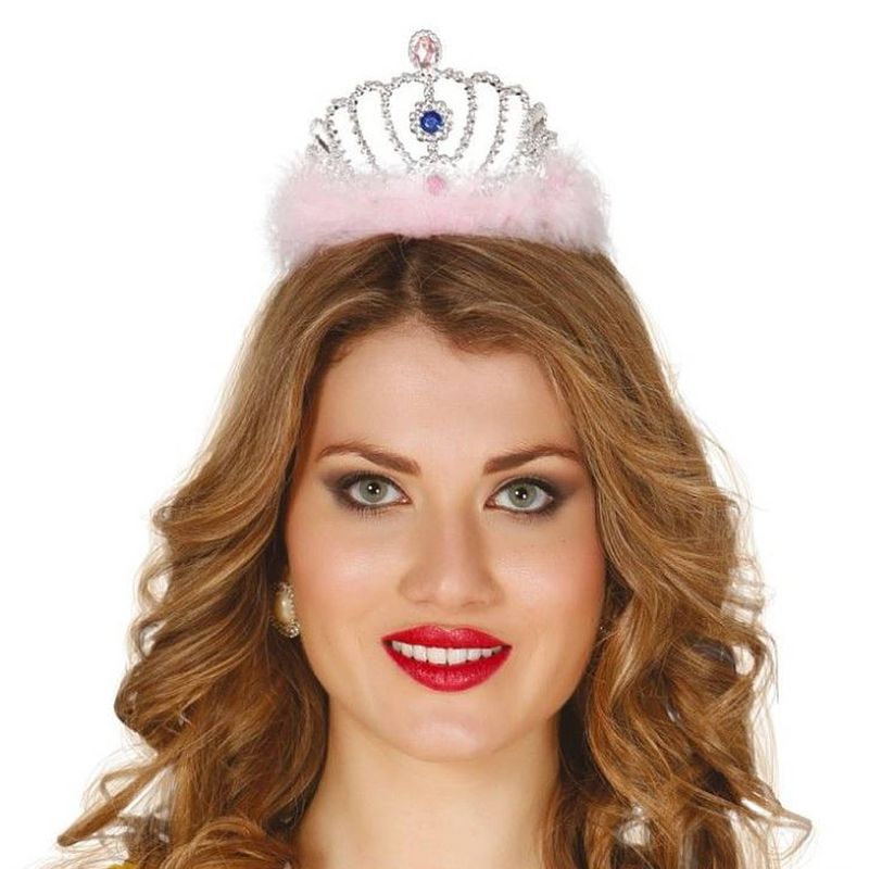 Foto van Fiestas guirca tiara prinses zilver/roze