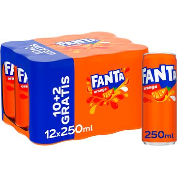 Foto van 10+2 gratis | fanta orange 10+2 gratis 12 x 250ml aanbieding bij jumbo