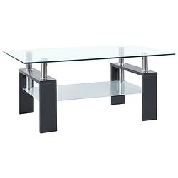 Foto van Vidaxl salontafel 95x55x40 cm gehard glas transparant en grijs