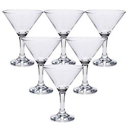 Foto van Set van 6x stuks cocktail/martini glazen transparant 190 ml - cocktailglazen