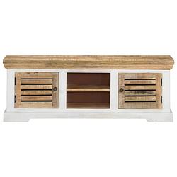 Foto van The living store tv-kast - mangohout - 110x30x40 cm - 2 vakken - 2 deuren