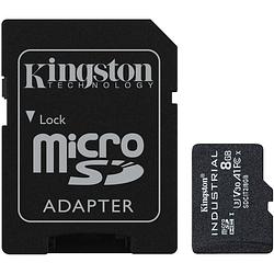 Foto van Kingston microsdhc industrial c10 a1 pslc-kaart + sd-adapter 8gb