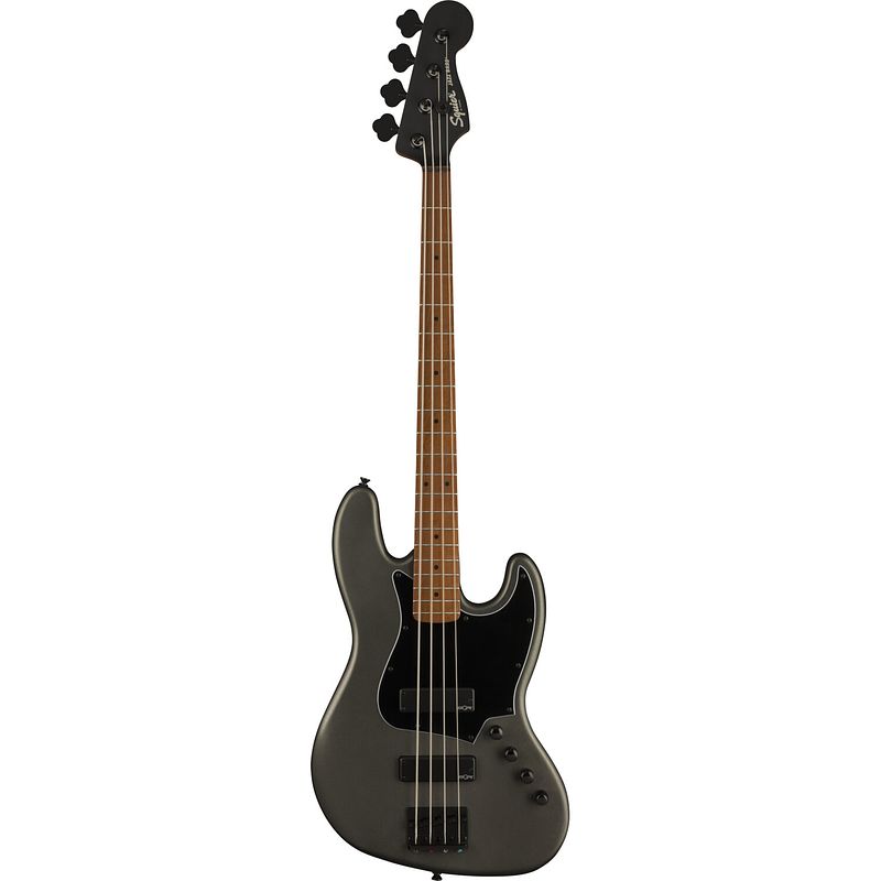 Foto van Squier fsr contemporary active jazz bass hh satin graphite metallic elektrische basgitaar