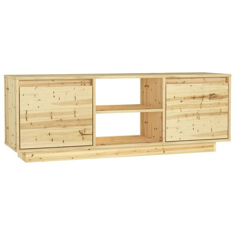 Foto van The living store houten tv-meubel - hifi-kast - 110 x 30 x 40 cm - massief vurenhout