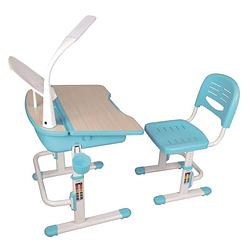 Foto van Vipack kinderbureau verstelbaar comfortline 301 met stoel blauw en wit
