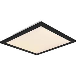 Foto van Led plafondlamp - plafondverlichting - trion alina - 13.5w - warm wit 3000k - mat zwart - aluminium - 30cm
