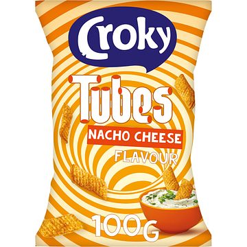 Foto van Croky tubes nacho cheese 100g bij jumbo