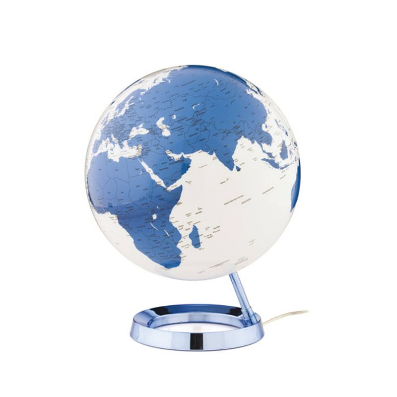 Foto van Globe bright hot blue 30cm diameter kunststof voet met verlichting