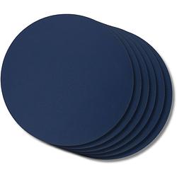 Foto van Jay hill placemats - vegan leer - grijs / blauw - dubbelzijdig - ø 38 cm - 6 stuks