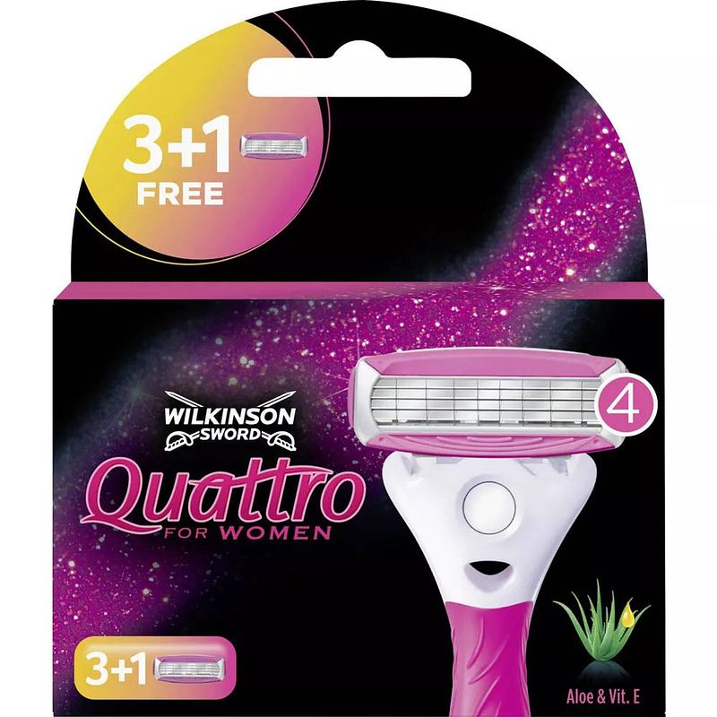 Foto van Wilkinson sword quattro for women scheermesjes - 4 stuks