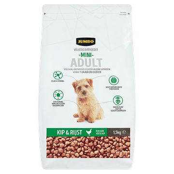 Foto van Jumbo hondenbrokken mini adult kip & rijst 1, 5kg