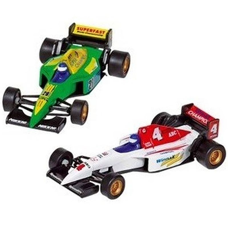 Foto van Raceauto speelgoed set van 2x stuks formule 1 wagens 10 cm - speelgoed auto's