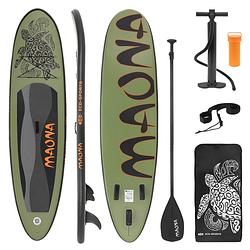 Foto van Opblaasbare stand up paddle board maona 308x78x10 cm olijf gemaakt van pvc