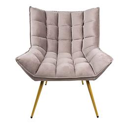 Foto van Clayre & eef fauteuil 79x91x93 cm grijs ijzer textiel woonkamer stoel relax stoel binnen grijs woonkamer stoel relax