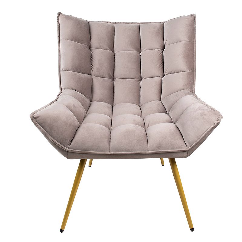 Foto van Clayre & eef fauteuil 79x91x93 cm grijs ijzer textiel woonkamer stoel relax stoel binnen grijs woonkamer stoel relax