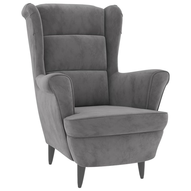 Foto van The living store fauteuil velvet - lichtgrijs - 81x90x96.5 cm - stabiel multiplex frame