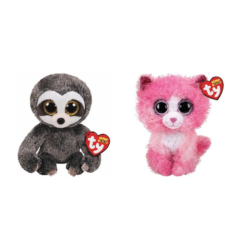 Foto van Ty - knuffel - beanie boo's - dangler sloth & reagan cat