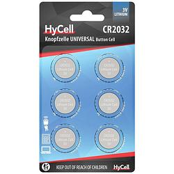 Foto van Cr2032 knoopcel lithium 3 v 200 mah hycell cr2032 6 stuk(s)