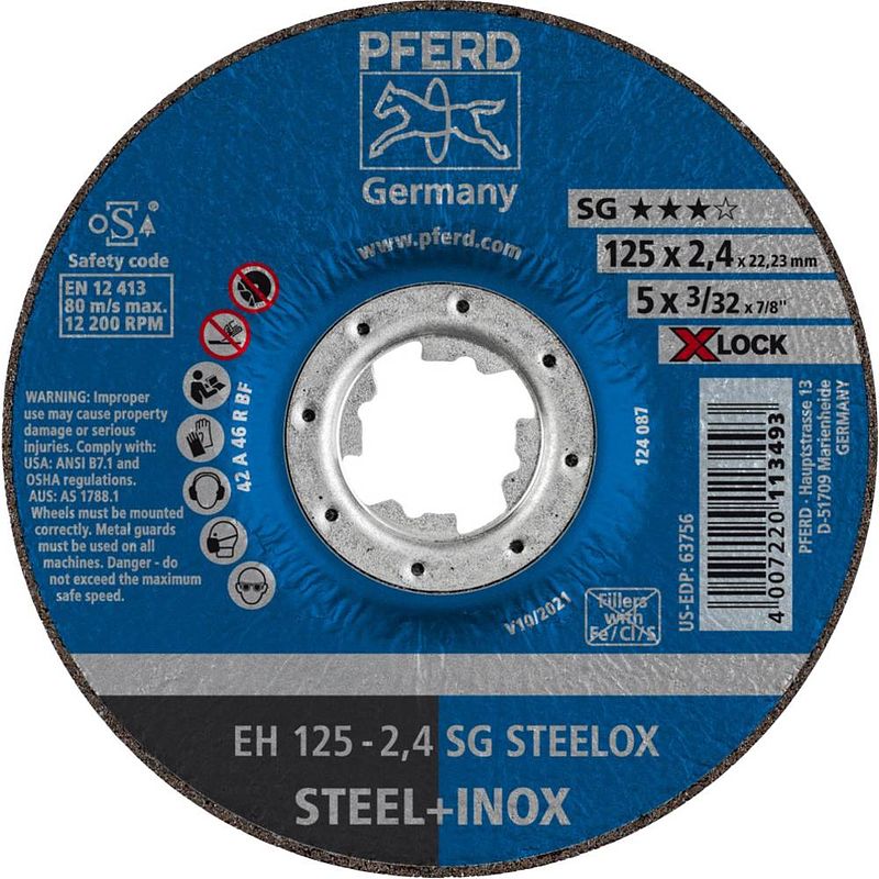 Foto van Pferd sg steelox 61340125 doorslijpschijf gebogen 125 mm 22.23 mm 25 stuk(s)