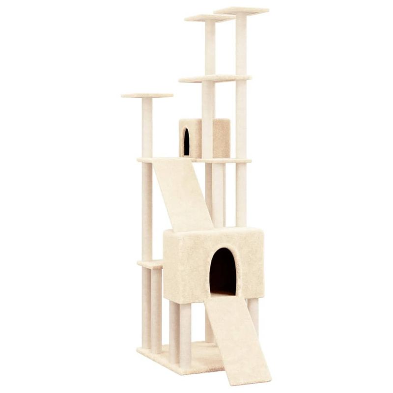 Foto van The living store kattenmeubel - alles-in-één - 47.5 x 94 x 190 cm - bewerkt hout - pluche en sisal