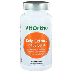 Foto van Vitortho kelp extract (150mcg jodium) tabletten 200st