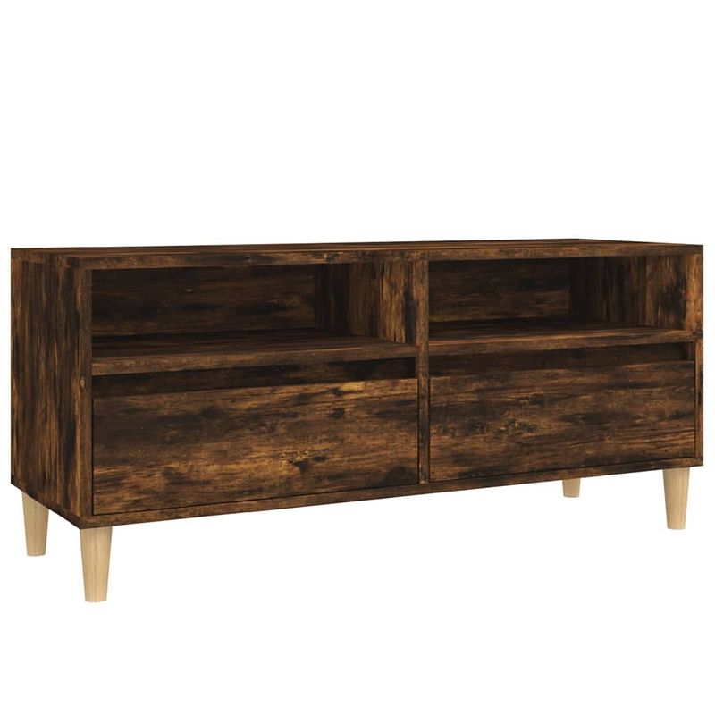 Foto van Vidaxl tv-meubel 100x34,5x44,5 cm bewerkt hout gerookt eikenkleurig