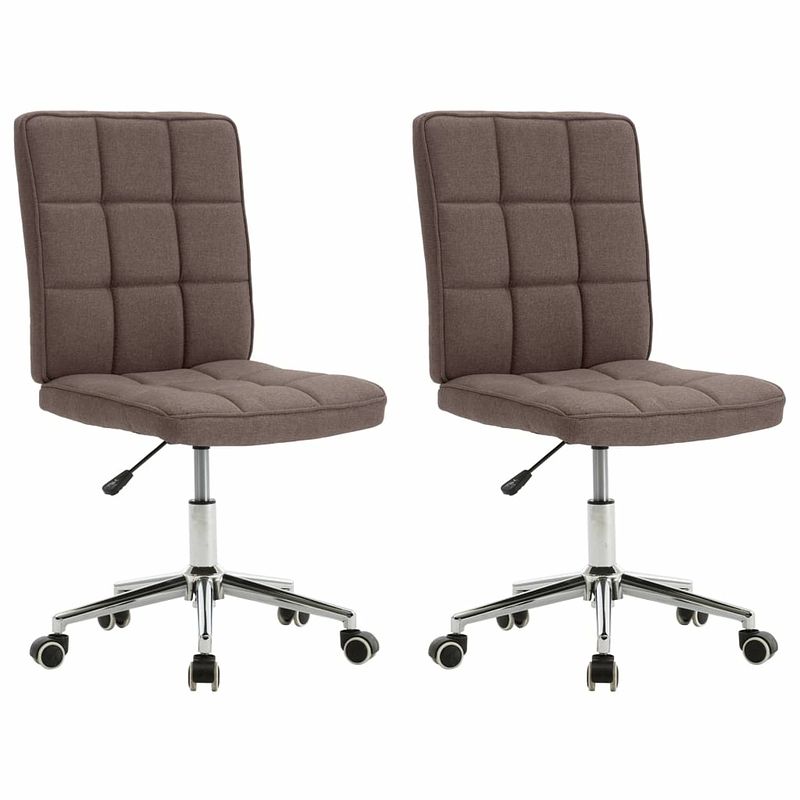 Foto van Vidaxl eetkamerstoelen 2 st stof taupe