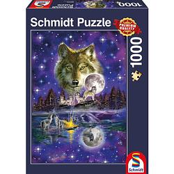 Foto van Wolf in the moonlight puzzel - 1000 stukjes