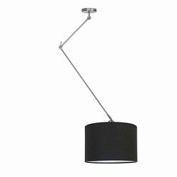 Foto van I-lumen hanglamp knik met zwarte kap ø 40 cm mat-chroom