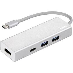 Foto van Hama 00135756 usb / hdmi adapter [1x usb-c stekker - 1x hdmi-bus, usb 3.2 gen 2 bus a (usb 3.1), usb-c bus] zilver